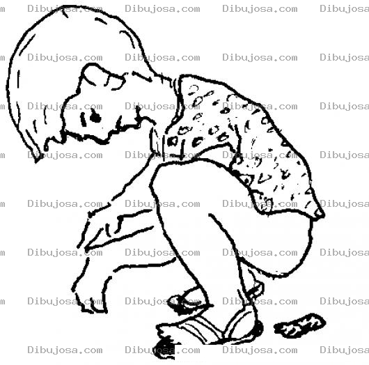Dibujo para colorear Verbo Defecar Dibujo De Nino Haciendo Popo En El Piso Para Pintar Y Colorear