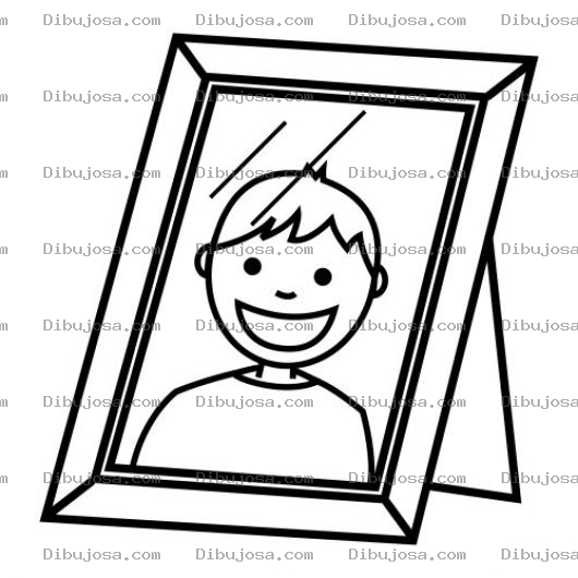 Dibujo para colorear Marco De Fotos Dibujo De Un Portaretratos Con La Foto De Un Nino Para Pintar Y Colorear Foto En Cuadro