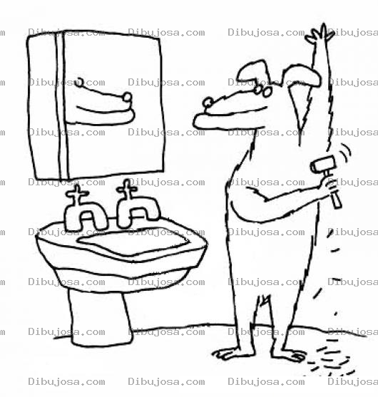 Dibujo para colorear Rasuradoras Dibujo De Perro En El Bano Rasurandose Los Pelos De Las Axilas Para Pintar Y Colorear