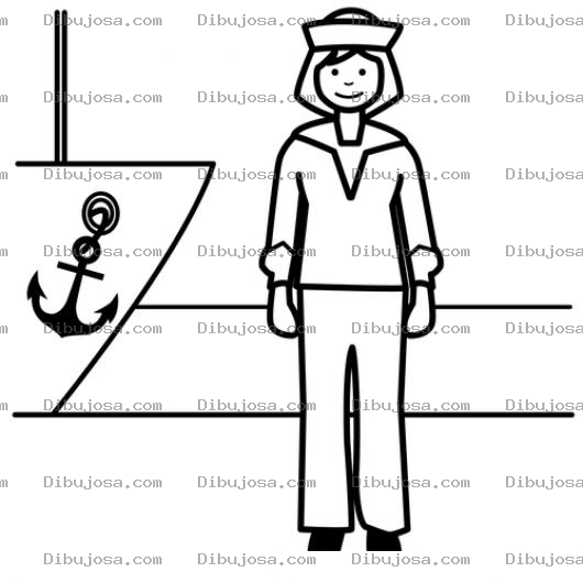 Dibujo para colorear Uniformes Dibujo De Mujer Uniformada De Marinera Para Pintar Y Colorear Marinerita