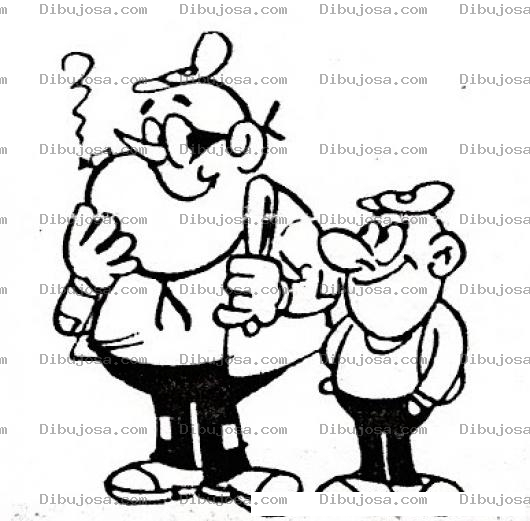 Dibujo para colorear Ladrones Dibujo De Dos Ladrones Amigos Para Pintar Y Colorear Al Gordo Y Al Chico