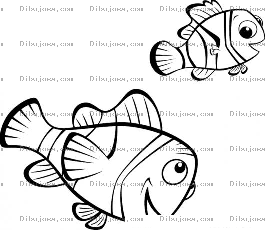 Dibujo para colorear Buscando A Nemo Dibujo De Nemo Con Su Papa Para Pintar Y Colorear
