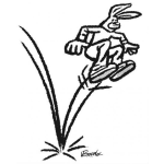 Dibujo para colorear El Salto Del Conejo Para Pintar Y Colorear Un Conejo Saltando