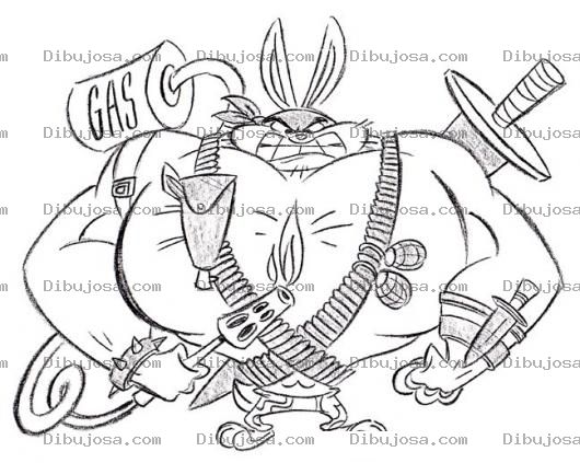 Dibujo para colorear Conejo Gerrillero Para Pintar Y Colorear Dibujo Del Conejo Rambo El Conejito Kaibil