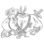 Dibujo para colorear Conejo Gerrillero Para Pintar Y Colorear Dibujo Del Conejo Rambo El Conejito Kaibil