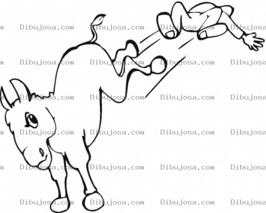 Dibujo para colorear Patada De Burro Para Pintar Y Colorear La Patada De Un Caballo