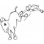 Dibujo para colorear Patada De Burro Para Pintar Y Colorear La Patada De Un Caballo