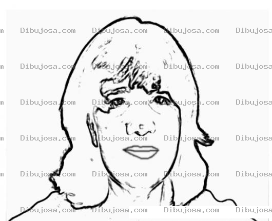 Dibujo para colorear Colorear mujer con pelo corto