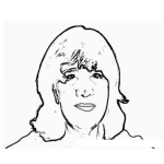 Dibujo para colorear Colorear mujer con pelo corto
