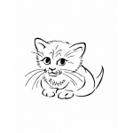Dibujo para colorear Gatito Cachorrito Dibujo De Gatito Bebe Y Cachorrito Para Pintar Y Colorear
