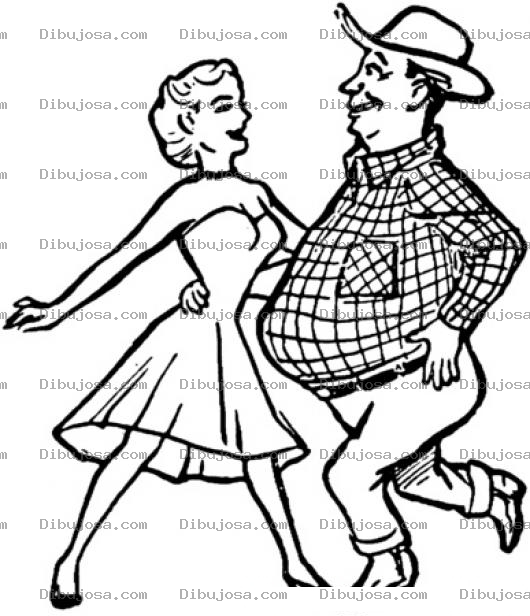 Dibujo para colorear Baile Vaquero Dibujo De Finquero Panzon Bailando Duranguense Con Su Linda Novia Para Pintar Y Colorear Rancheras Country