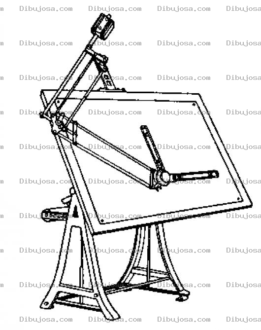 Dibujo para colorear Mesa De Arquitecto Para Pintar Y Colorear La Mesa De Trabajo De Un Estudiante De Arquitectura Para Pintar Y Colorear