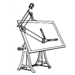 Dibujo para colorear Mesa De Arquitecto Para Pintar Y Colorear La Mesa De Trabajo De Un Estudiante De Arquitectura Para Pintar Y Colorear