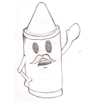 Dibujo para colorear Crayones De Cera Dibujo De Crayon Gastado Y Viejito Para Pintar Y Colorear Crayon Viejo Con Bigotes