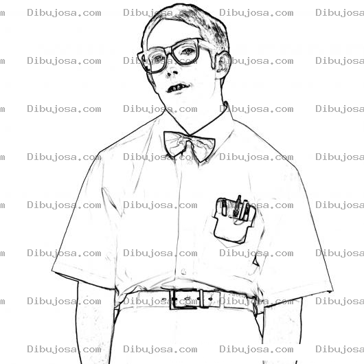 Dibujo para colorear Dibujo de un nerd para colorear