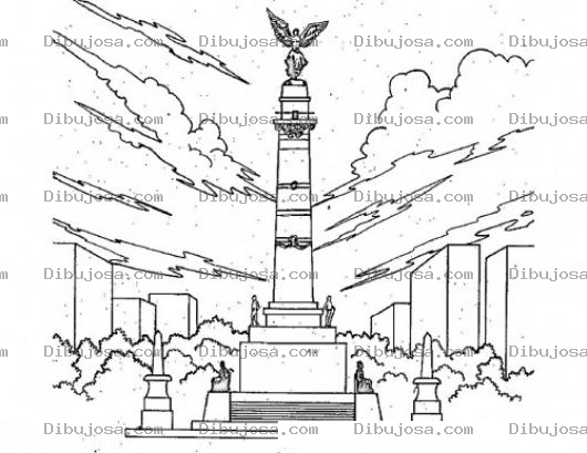 Dibujo para colorear El Angel De Mexico Dibujo Del Monumento Del Angel De La Independencia De Mexico Para Pintar Y Colorear