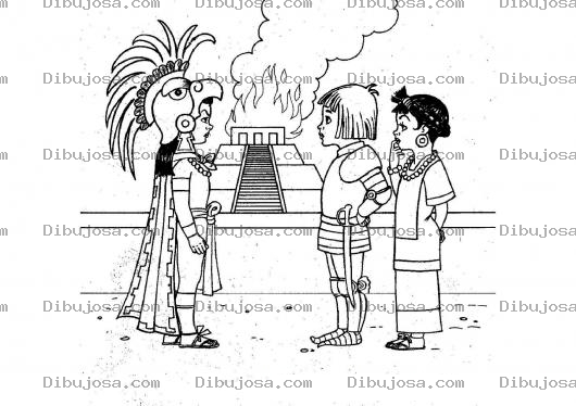Dibujo para colorear Dibujo De Hernan Cortez Y Cuauhctemoc Para Pintar Y Colorear A Cuautemoc Personajes Importantes De La Historia De Mexico