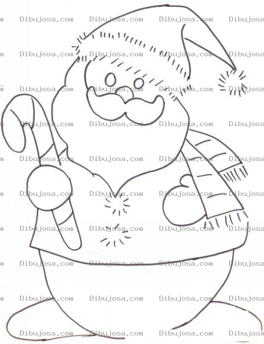 Dibujo para colorear Dibujo De Muneco De Nieve Vestido De Santaclos Para Pintar Y Colorear A Santa De Nieve