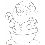 Dibujo para colorear Dibujo De Muneco De Nieve Vestido De Santaclos Para Pintar Y Colorear A Santa De Nieve