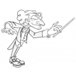 Dibujo para colorear Maestro De Ceremonias Para Pintar Y Colorear Director De Orquesta Y De Opera
