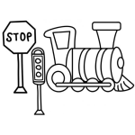 Dibujo para colorear Dibujo De Tren Locomotora Para Pintar Y Colorear Cabeza De Tren