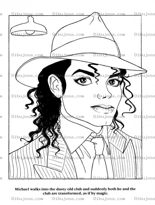 Dibujo para colorear Colorear a Michael Jackson