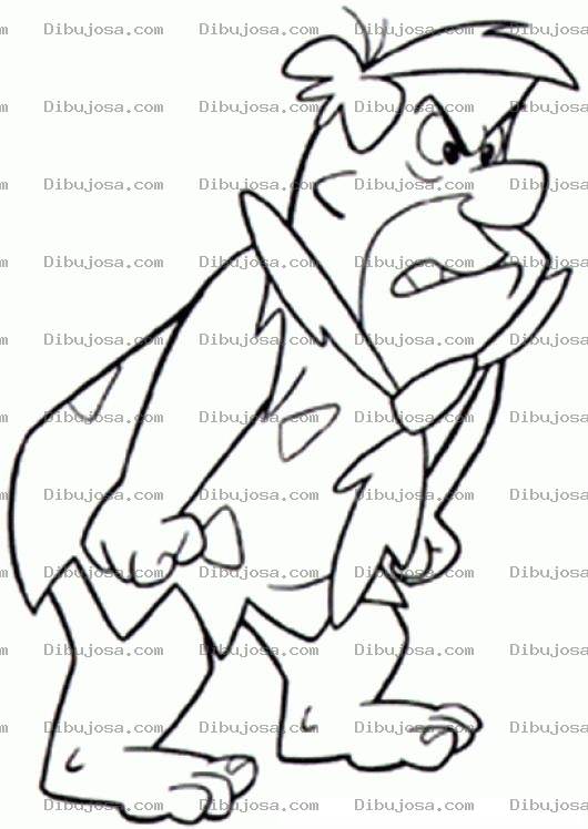 Dibujo para colorear Dibujo De Pedro Picapiedra Enojado Para Pintar Y Colorear A Pedropicapiedra Bravo