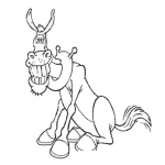 Dibujo para colorear Dibujo De Caballo Sonriente Para Pintar Y Colorear Burro Sonriendo