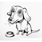 Dibujo para colorear La Necesidad Tiene Cara De Perro Dibujo De Perro Hambriento Para Pintar Y Colorear La Cara De La Necesidad