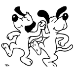 Dibujo para colorear Perros Bialando Dibujo De Dos Perros Amigos Para Pintar Y Colorear Pareja De Perritos
