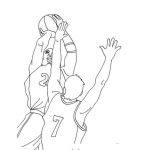 Dibujo para colorear Colorear jugadores de baloncesto jugando basquetbol