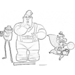 Dibujo para colorear Amigos De Caperucita Roja Para Pintar Y Colorear Al Lenador A La Rata Y A La Ardilla Esquizofrenica De Buza Caperusa