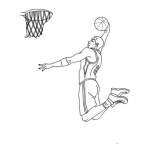 Dibujo para colorear Colorear jugador de baloncesto clavando la pelota