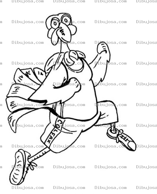 Dibujo para colorear Pavo Para Navidad Dibujo De Chumpe Corriendo Para Pintar Y Colorear Chompipe Maratonista