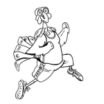 Dibujo para colorear Pavo Para Navidad Dibujo De Chumpe Corriendo Para Pintar Y Colorear Chompipe Maratonista