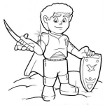 Dibujo para colorear La Armadura De DIOS Para Pintar Y Colorear Dibujo De La ArmaduradeDios Con La Espada El Yelmo Y El Escudo De La Verdad