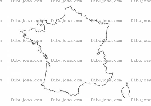Dibujo para colorear Colorear mapa de Francia