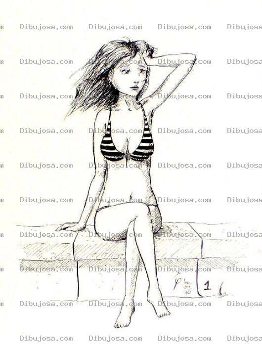 Dibujo para colorear Dibujo De Mujer En Bikini Para Pintar Y Colorear
