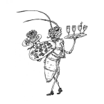 Dibujo para colorear Cucarachas Dibujo De Cucaracha Mesera Para Pintar Y Colorear Cuca Con Pizza Y Vinos