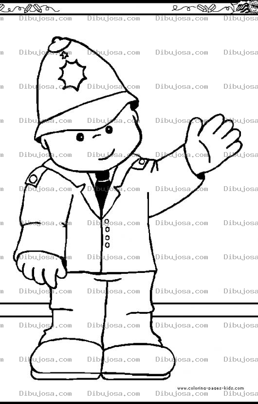 Dibujo para colorear Dibujo De Nino Policia Para Pintar Y Colorear