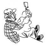 Dibujo para colorear Dibujo De Abuelito Tocando La Guitarra Para Pintar Y Colorear
