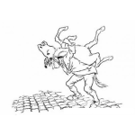 Dibujo para colorear Dibujo De Hombre Cargando A Un Burro Para Pintar Y Colorear