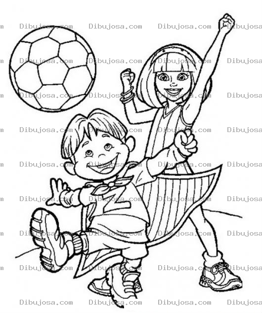 Dibujo para colorear Lazytown Dibujo De Los Ninos De Lazy Town Para Pintar Y Colorear A Z Y A La Nina De Pelo Rosado