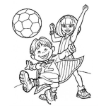 Dibujo para colorear Lazytown Dibujo De Los Ninos De Lazy Town Para Pintar Y Colorear A Z Y A La Nina De Pelo Rosado