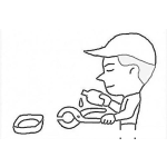 Dibujo para colorear Aceite 3 En 1 Dibujo De Hombre Aceitando Un Alicate Para Pintar Y Colorear