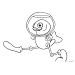 Dibujo para colorear Dibujo De Pescado Astronauta Para Pintar Y Colorear