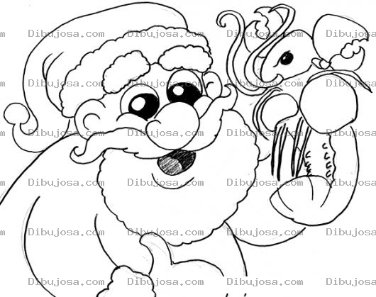 Dibujo para colorear Dibujo De Santa Clas Con Una Langosta De Mar Para Pintar Y Colorear