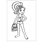 Dibujo para colorear Dibujo De Nina En La Playa Con Traje De Bano Para Pintar Y Colorear