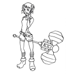 Dibujo para colorear Dibujo De Chica Con Chipote Chillon Para Pintar Y Colorear Martillo Rosado