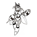 Dibujo para colorear Dibujo De Chica Robot Con Alas De Avispa Para Pintar Y Colorear